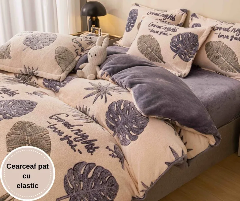 Lenjerie de pat Cocolino 2 persoane ,JOJO,Gri-CJE10 [1]