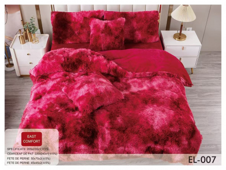 Lenjerii de pat Cocolino - Lenjerie de pat Cocolino 4 piese Fluffy,Super pufoase,Ciclam degrade-GB14
