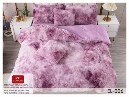 Lenjerii de pat Cocolino - Lenjerie de pat Cocolino 4 piese Fluffy,Super pufoase,Mov degrade-GB11