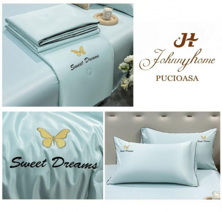 Lenjerie de pat cu 4 piese,Dubla cu tiv Elegant si pilota de Vara -N11 [1]
