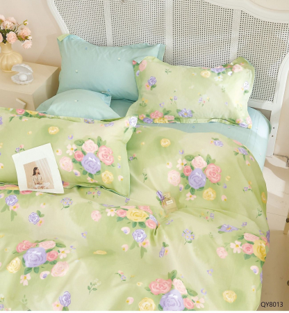 Lenjerii de pat Bumbac 100% - Lenjerie de pat cu Elastic 180x200, Bumbac 100%, 4 piese-DX15