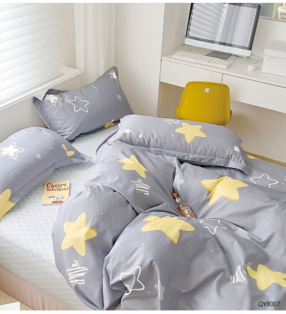 Lenjerii de pat Bumbac 100% - Lenjerie de pat cu Elastic 180x200, Bumbac 100%, 4 piese-DX4
