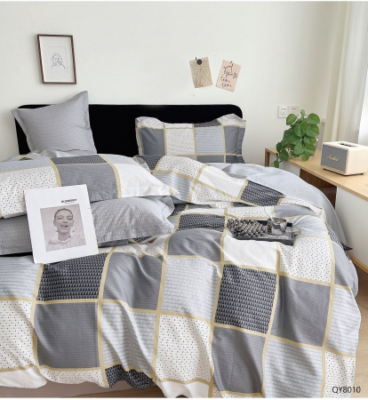 Lenjerii de pat Bumbac 100% - Lenjerie de pat cu Elastic 180x200, Bumbac 100%, 4 piese-DX8