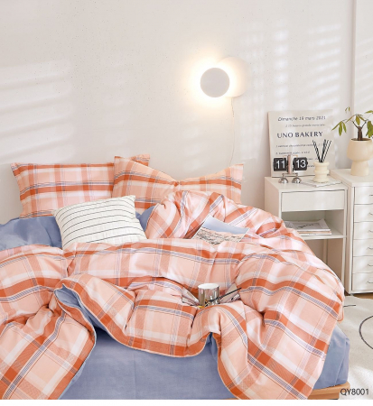 Lenjerii de pat Bumbac 100% - Lenjerie de pat cu Elastic 180x200, Bumbac 100%, 4 piese-DX9