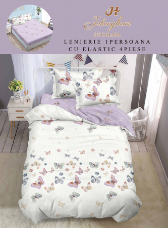 Lenjerii de pat 1 Persoana ELASTIC - Lenjerie de pat Finet 1 Persoana cu Elastic-YE129