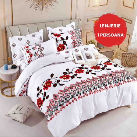 Lenjerii de pat 1 Persoana FINET - Lenjerie de pat Finet 1 Persoana,Jojo,Traditional-YJ32