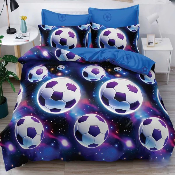 Lenjerii de pat Finet Pucioasa - Lenjerie de pat Finet Pucioasa 6 piese,minge de fotbal și un fundal dinamic-R616