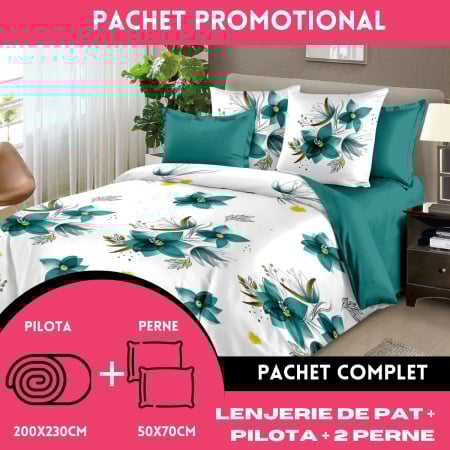 PERNE & PILOTE - Lenjerie de pat+Pilota+2 Perne-PAC11