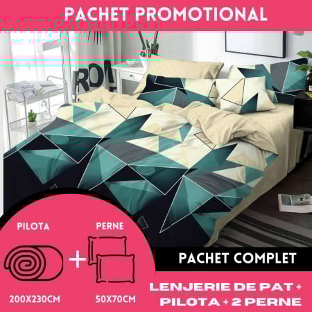 PERNE & PILOTE - Lenjerie de pat+Pilota+2 Perne-PAC31