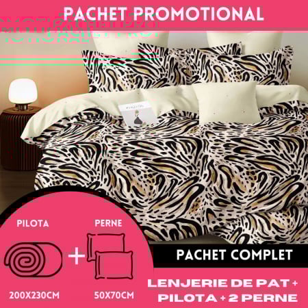 PERNE & PILOTE - Lenjerie de pat+Pilota+2 Perne-PAC34