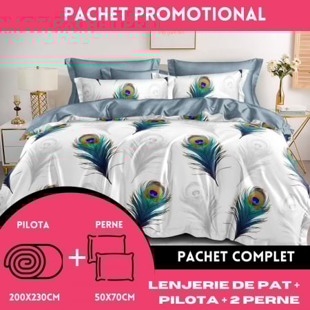 PERNE & PILOTE - Lenjerie de pat+Pilota+2 Perne-PAC35
