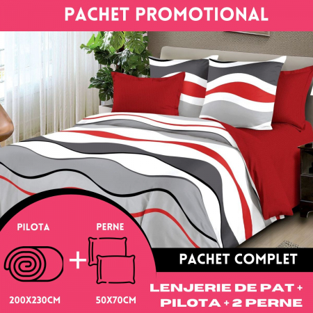 PERNE & PILOTE - Lenjerie de pat+Pilota+2 Perne-PAC37