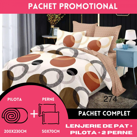 PERNE & PILOTE - Lenjerie de pat+Pilota+2 Perne-PAC46