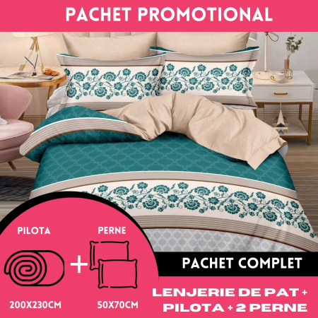 PERNE & PILOTE - Lenjerie de pat+Pilota+2 Perne-PAC55