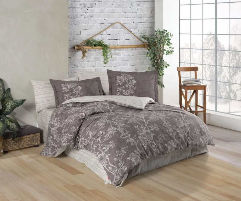 LENJERII DE PAT - Lenjerie Pat 2 persoane Hobby Dream – Kahve-POP113