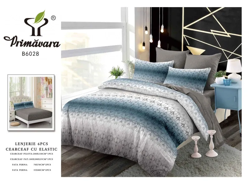 LENJERII CU ELASTIC 1+1 - Lenjerii de pat Finet 6 piese cu Elastic-FEL150