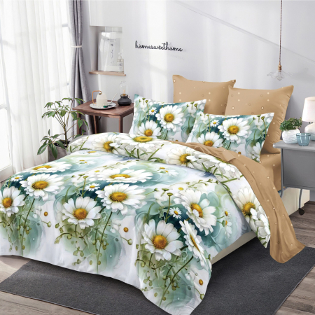 OFERTA LENJERII CU ELASTIC - Lenjerii de pat Finet 6 piese imprimeu cu Margarete-FEL442