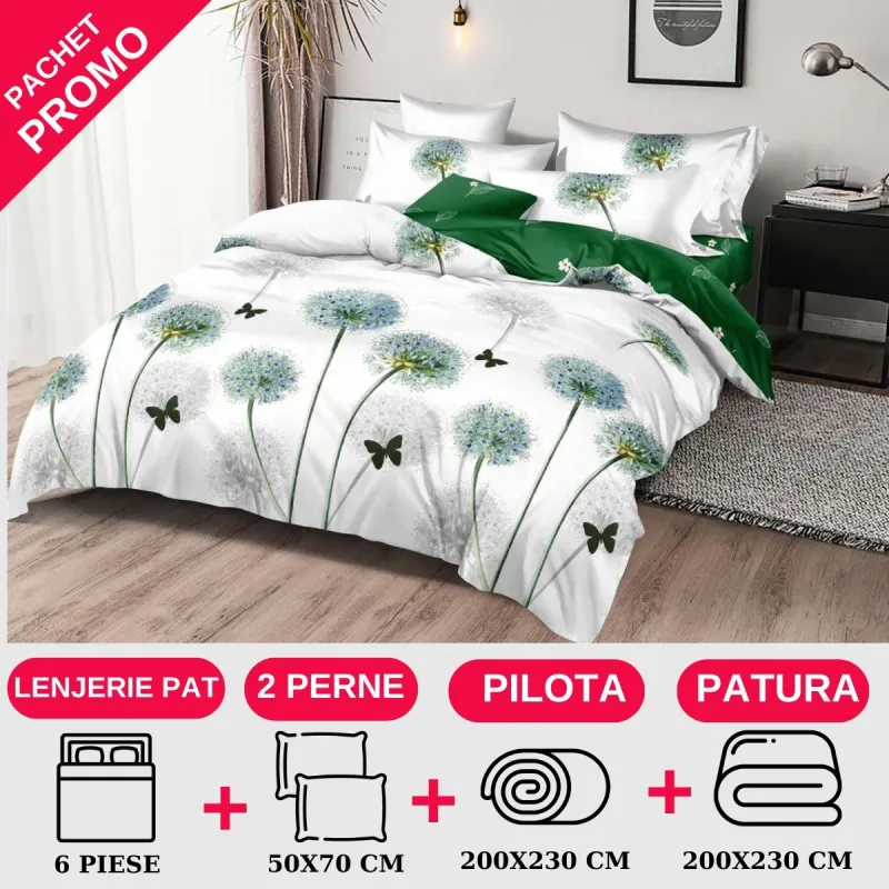 PACHETE PROMOTIONALE - Pachet Promotional Lenjerie de pat finet 6 piese-JO100