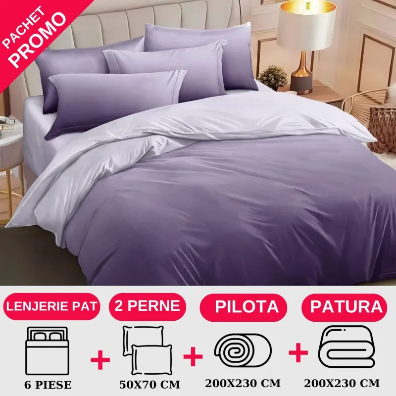 PACHETE PROMOTIONALE - Pachet Promotional Lenjerie de pat finet 6 piese-JO130