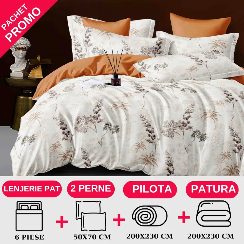 PACHETE PROMOTIONALE - Pachet Promotional Lenjerie de pat finet 6 piese-JO131