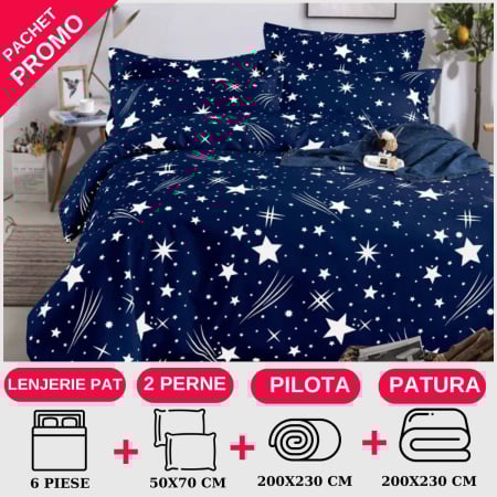 PACHETE PROMOTIONALE - Pachet Promotional Lenjerie de pat finet 6 piese-JO20