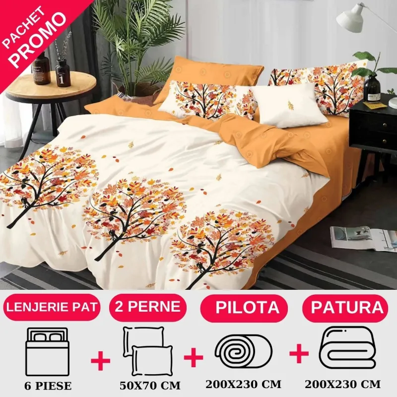 PACHETE PROMOTIONALE - Pachet Promotional Lenjerie de pat finet 6 piese-JO71