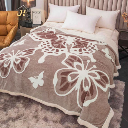 PATURI COCOLINO - Patura Cocolino cu Blanita, 3D, maro cu fluturi albi și bej-LK8