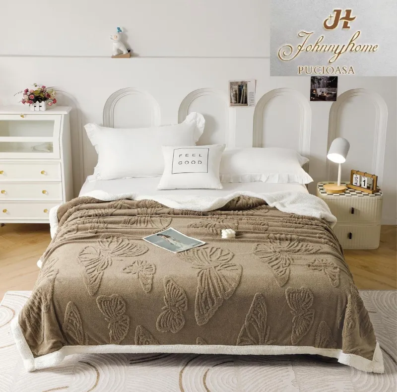 Patura Cocolino cu Blanita - Patura Cocolino Dubla cu Blanita,CAPPUCCINO-JD5