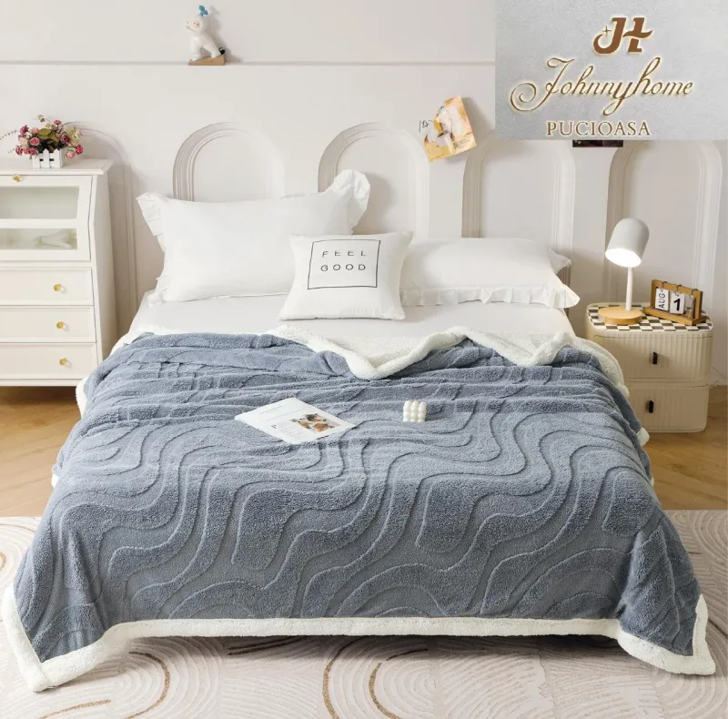 LICHIDARE DE STOC - Patura Cocolino Dubla cu Blanita, Dungi,Gri-DL5