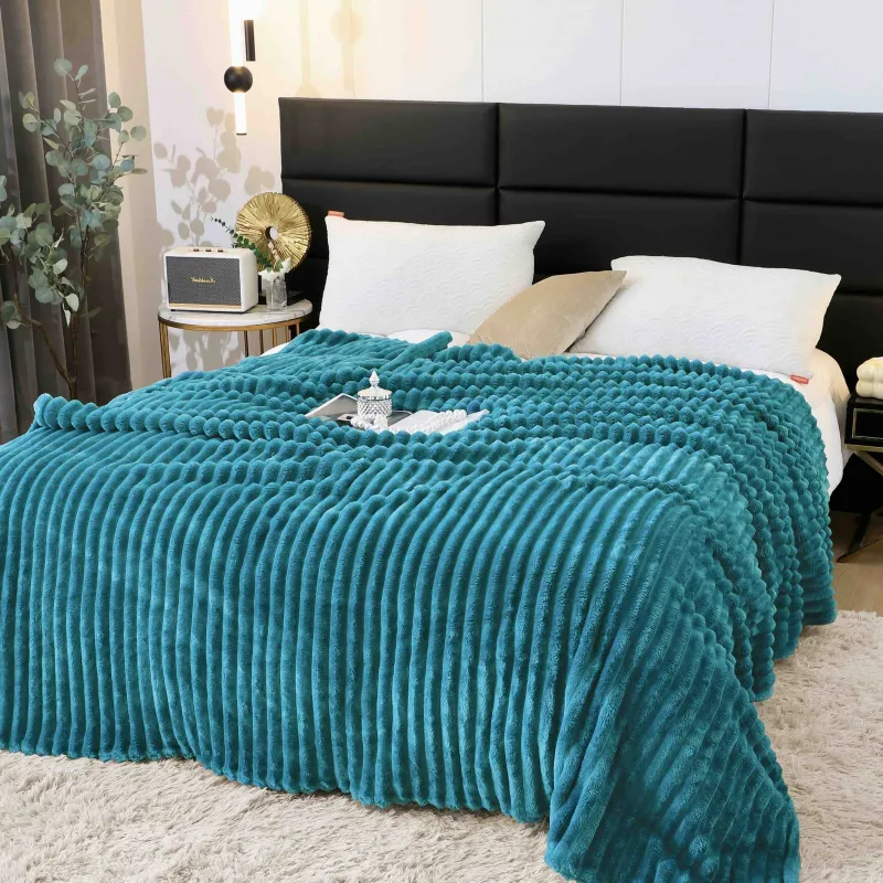 Patura Cocolino cu model - Pătură Cocolino Pentru Pat Dublu,200x230 cm,Turcoa-AT8