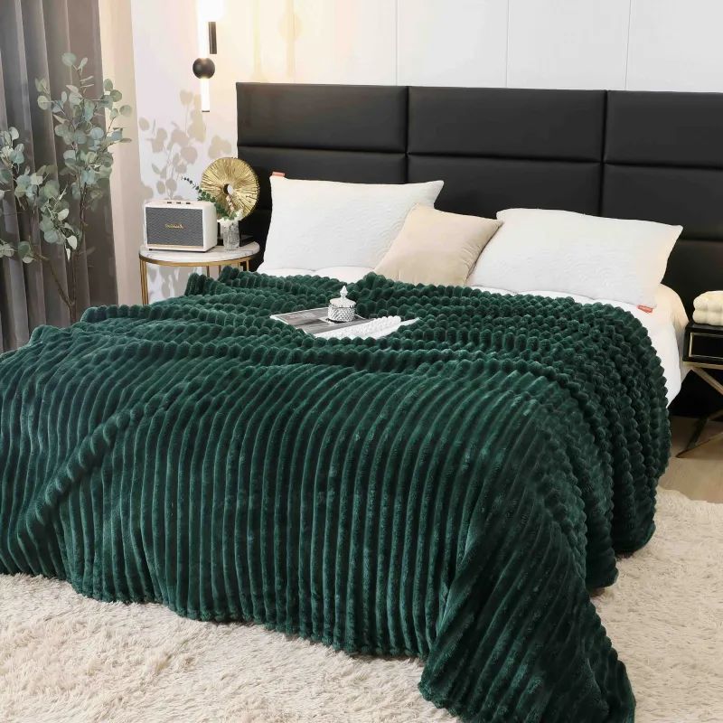 Patura Cocolino cu model - Pătură Cocolino Pentru Pat Dublu,200x230 cm,Verde-AT13