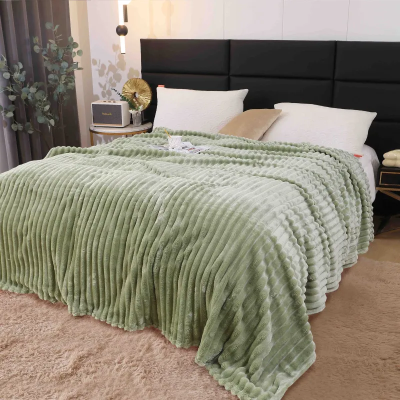 Patura Cocolino cu model - Pătură Cocolino Pentru Pat Dublu,200x230 cm,Verde smarald-AT4