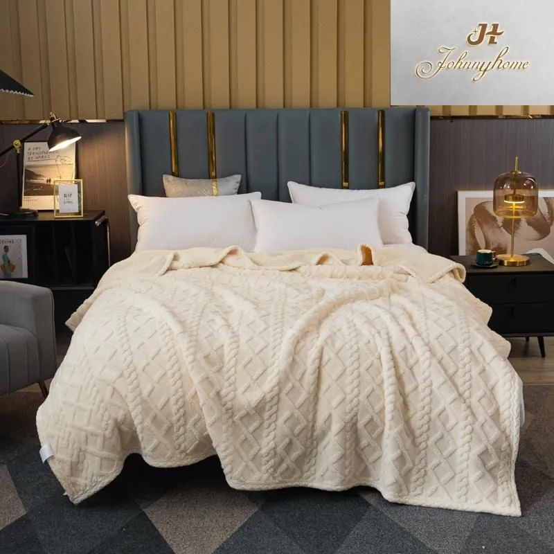 OFERTA PATURI COCOLINO - Patura CoCoLiNo tip Tricotaj cu blanita,Crem, 200x230cm-ZF7