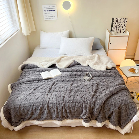 OFERTA PATURI COCOLINO - Patura Groasa Cocolino cu Blanita, gri cu impletitura groasa alba-NR17