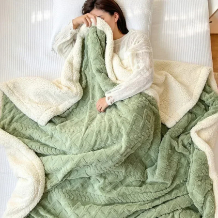 Patura Groasa Cocolino cu Blanita, verde menta cu model impletit-NR6 [1]