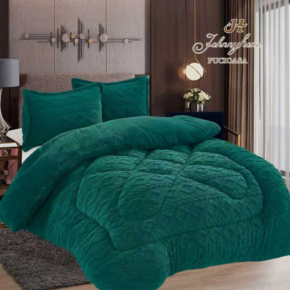 Pilote - Pilota groasa cocolino cu blanita, model impletit verde smarald-RD4