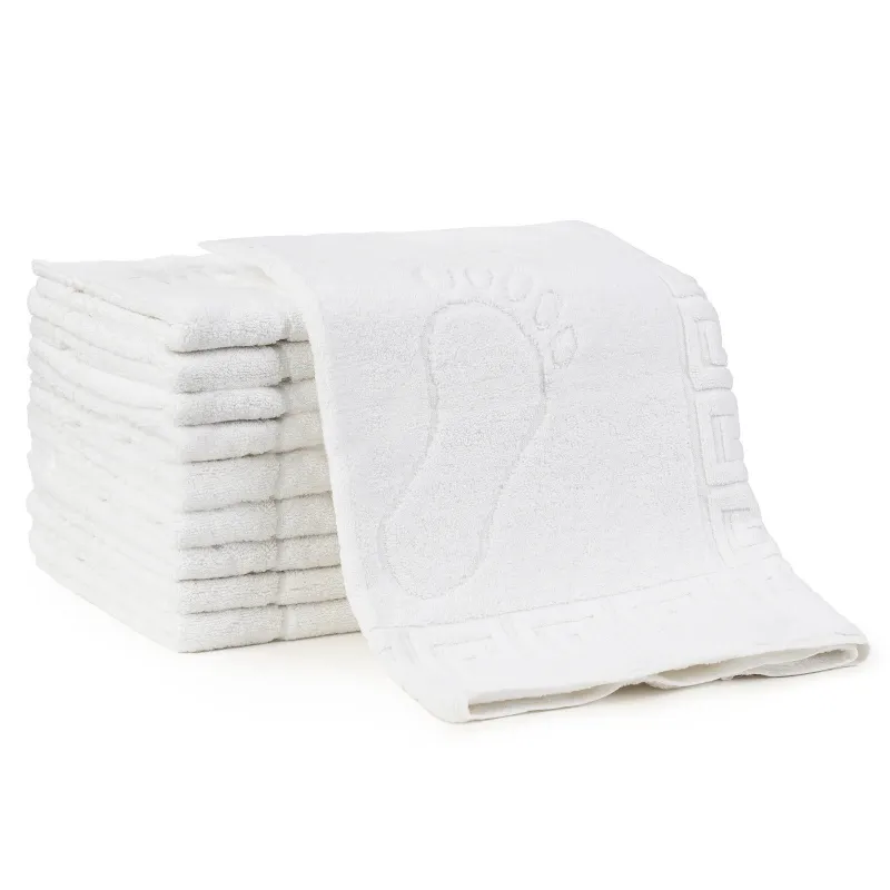 PROSOAPE SI HALATE - Set 10 Covorase Baie, Bumbac 100%, 50×70 cm, Densitate 800g, Alb-DU1