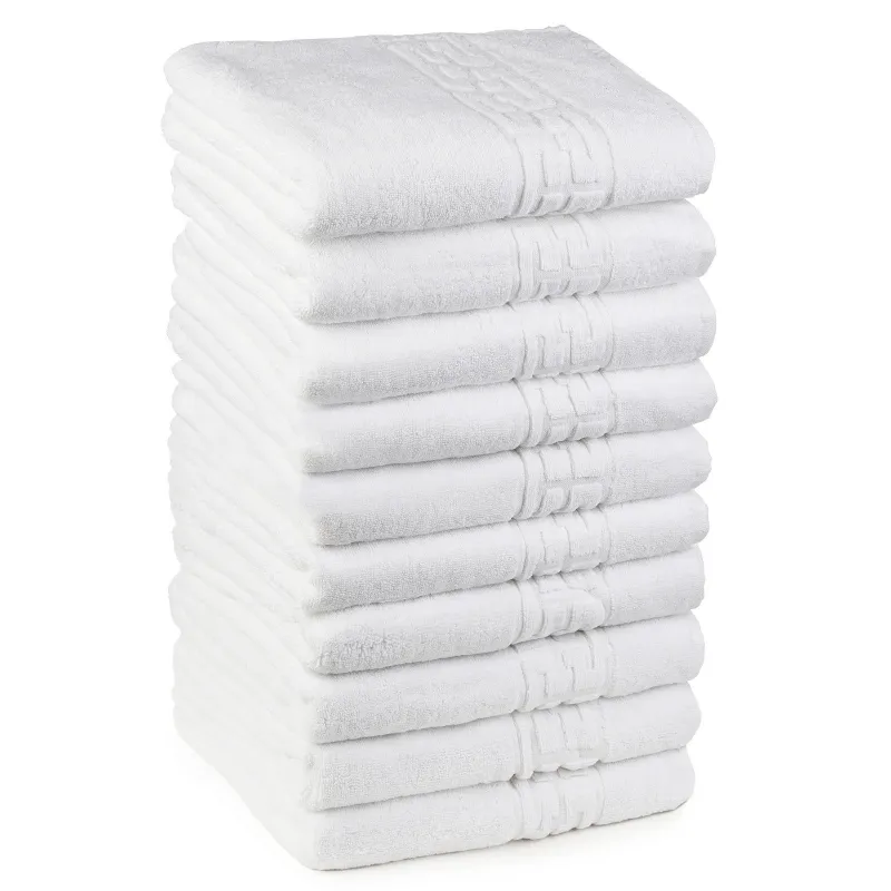 PROSOAPE SI HALATE - Set 10 Prosoape Mari,70×140, Bumbac 100%,Densitate 550g/mp , Alb-HR2
