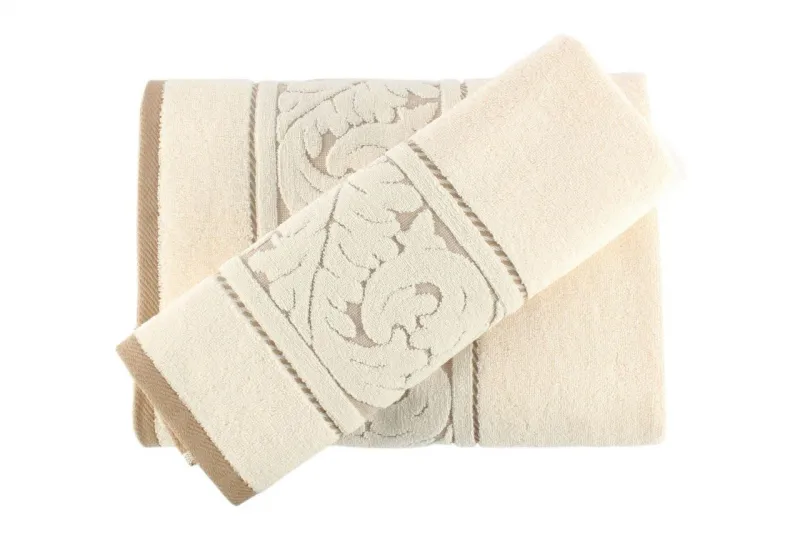 PROSOAPE SI HALATE - Set 2 prosoape de baie, 100% bumbac, Hobby, Sultan Cream-M1
