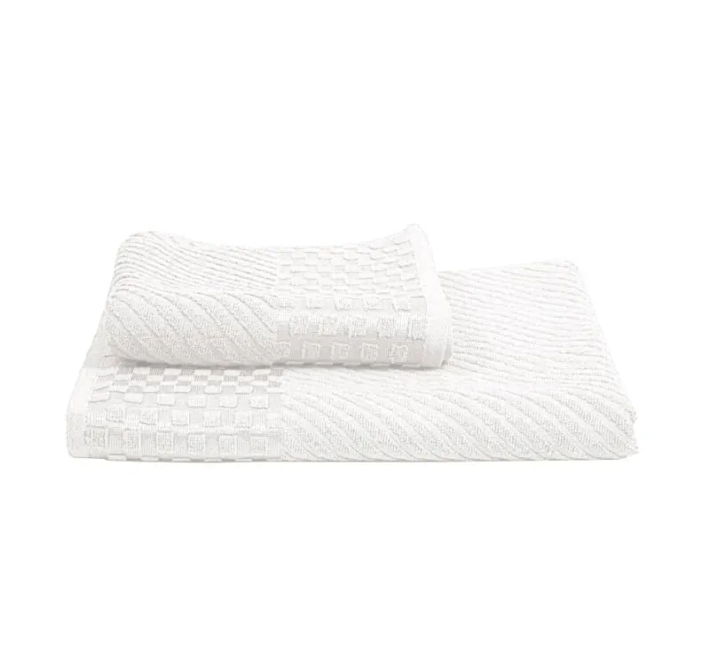 PROSOAPE SI HALATE - Set 2 Prosoape de Lux din Bumbac 100%, Tesatura Jacquad, Hobby –Alb-AQ2