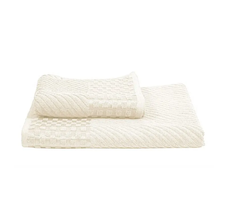 Prosoape - Set 2 Prosoape de Lux din Bumbac 100%, Tesatura Jacquad, Hobby –Crem-AQ6