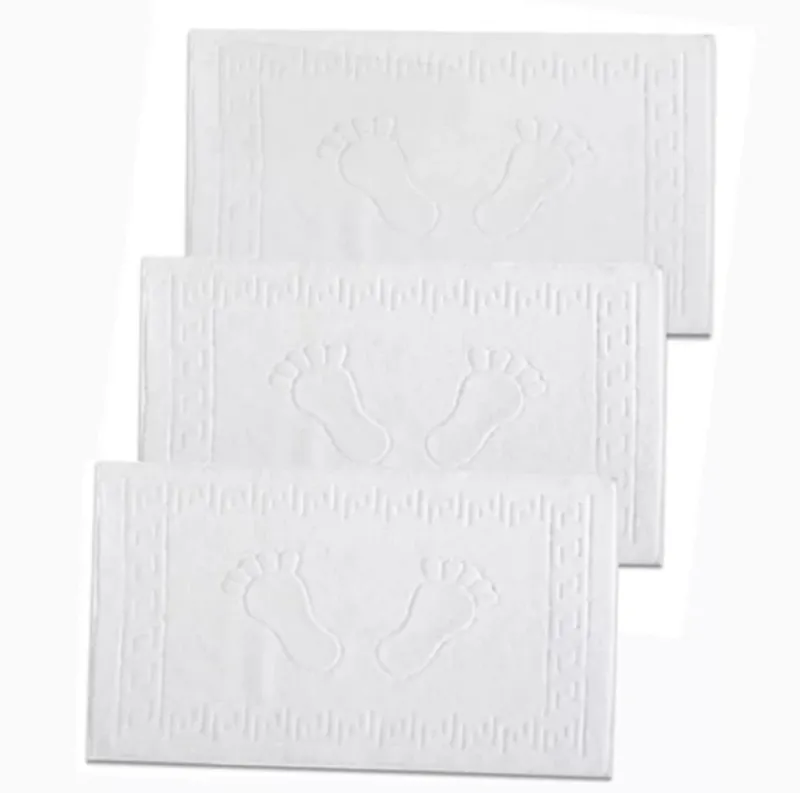 PROSOAPE SI HALATE - Set 3 Covorase Baie, Bumbac 100%, 50×70 cm, Densitate 800g, Alb-DU2