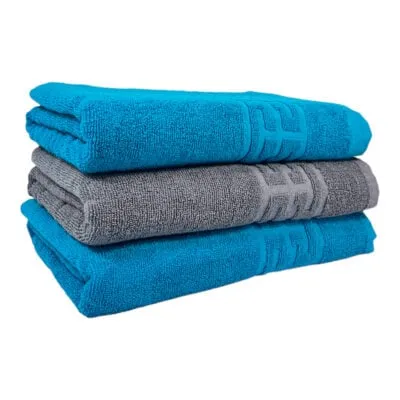 Prosoape - Set 3 Prosoape Baie, Bumbac 100%, 550g/m²,50x90 cm Greek, Gri/Blue-CY2