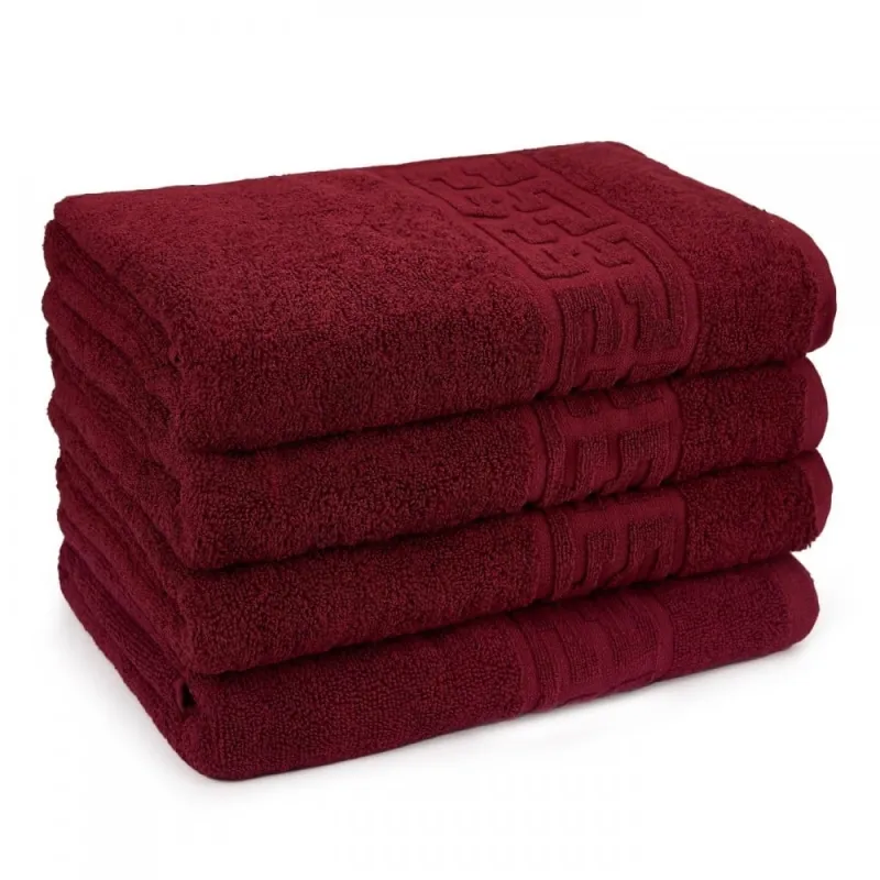 Prosoape - Set 4 Prosoape Model Grecesc,70 x 130 cm, Bumbac 100%, Densitate 500g/m² – Grena-CT7