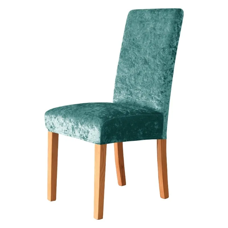 Huse scaune - Set 6 huse Catifea cu elastic pentru scaun Verde-HSC1