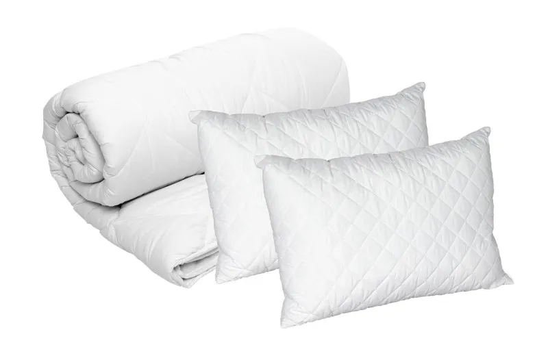 HORECA - Set Blanche, 2 perne microfibra 50x70 cm si Pilota matlasata 250g/mp, 200x220 cm-BQ1