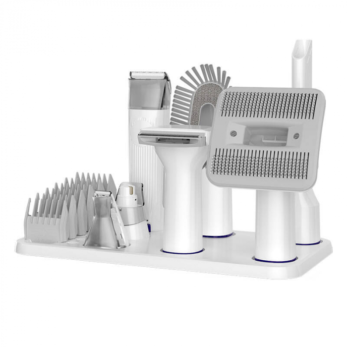 Aparat multifunctional pentru ingrijirea parului animalelor de companie Oneisall LM2, Capacitate 1.5L, functii de perie, aparat de tuns, aspirator, Alb [2]