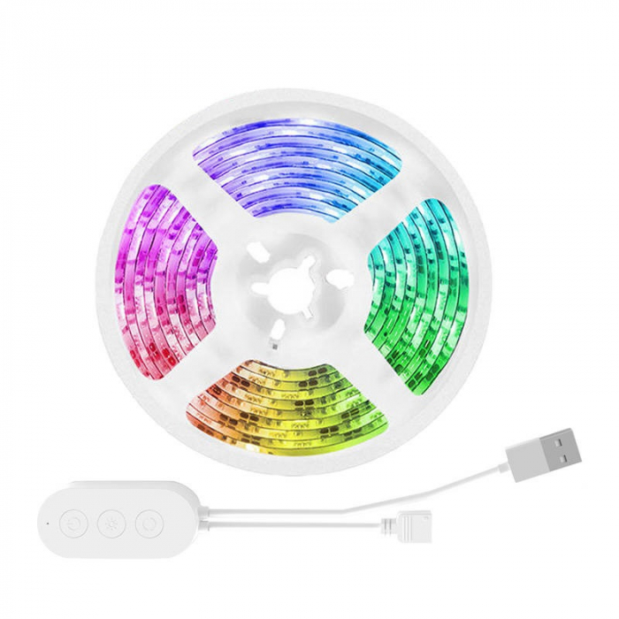 Banda LED RGB inteligenta Gosund SL1, Wi-Fi, USB, 16W, sincronizare muzica, lumina colorata, 2.8m [2]