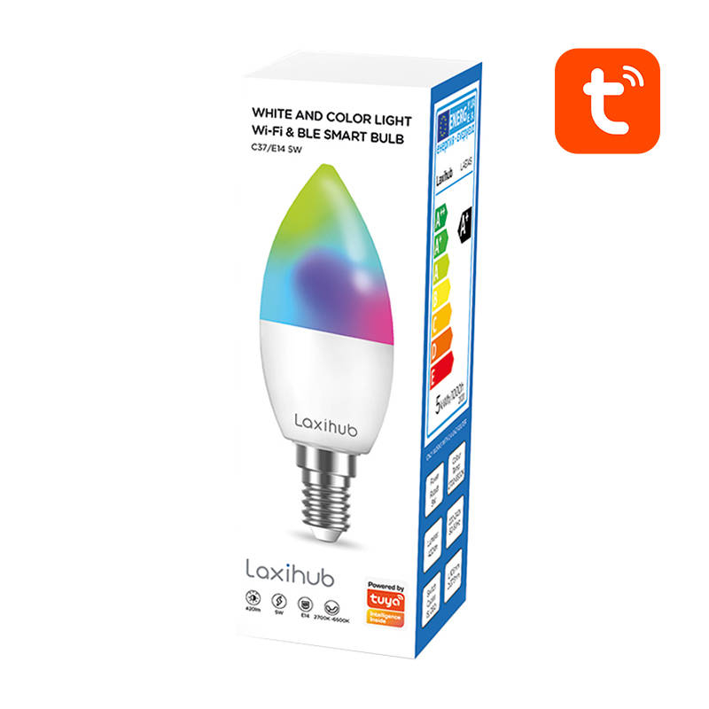 Bec LED inteligent Laxihub LAE14S (pachet de 2) WiFi Bluetooth Tuya [4]