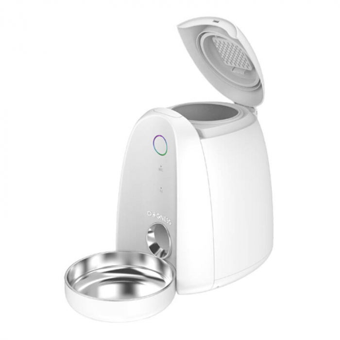 Dispenser de hrana, automat, pentru animale de companie cu bol metalic WIFI mini Dogness (alb) [4]